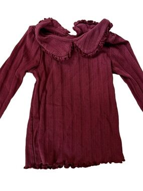 Hanna Andersson Ruffled Peter Pan Collar Top - Plum